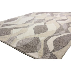 Greenwich Beige 8 ft. x 10 ft. (7'9" x 9'9") Abstract Contemporary Area Rug