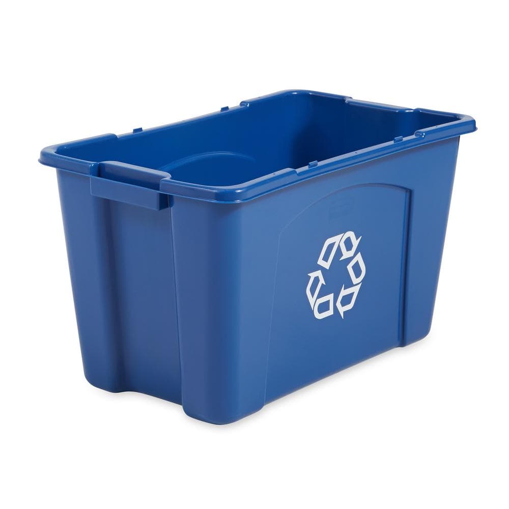 Blue 14 Gallon Stackable Plastic Recycling Bin