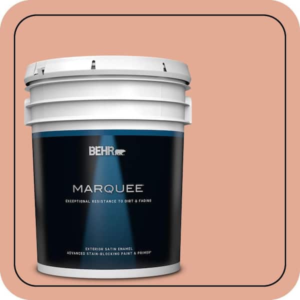 BEHR MARQUEE 5 gal. #M190-4 California Coral Satin Enamel Exterior Paint & Primer