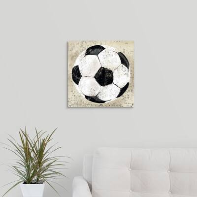 16 in. x 16 in. "Vintage Soccer Ball" by Peter Horjus Canvas Wall Art