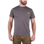 Men's Large Gray Short Sleeved Pocket T-Shirt