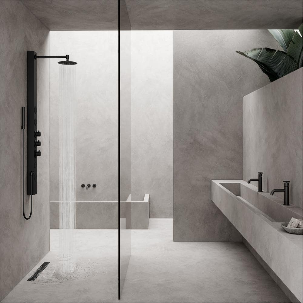 Elan 24" Matte Black Rectangular Linear Shower Drain