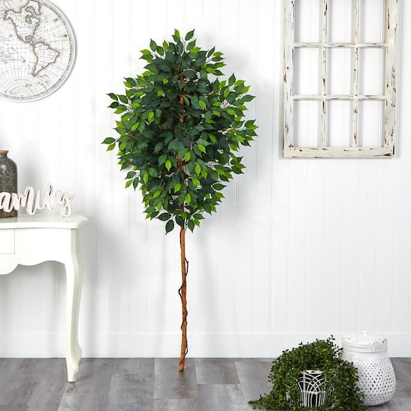 Nearly Natural 6 ft. Artificial Ficus Tree (No Pot)