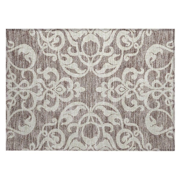 Chantille Machine Washable Indoor/Outdoor Abstract ACN973 Taupe 1 ft. 8 in. x 2 ft. 6 in. Area Rug