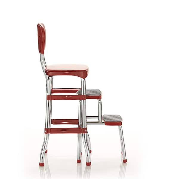 Vintage Cosco Step Stool Chair w/Sliding Steps Kitchen Ladder