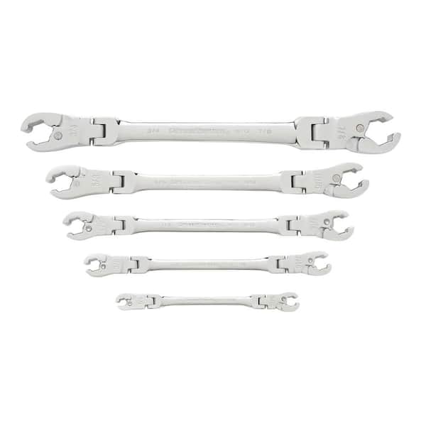 GEARWRENCH SAE Flex Flare Nut Ratcheting Wrench Set (5-Piece)