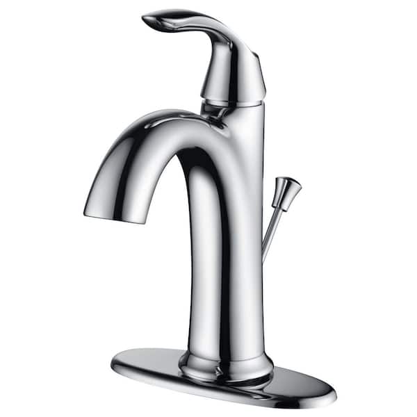 Stilleto Single-Handle Lavatory Mid-Arc Single Hole Bathroom Sink Faucet in Chrome Polished