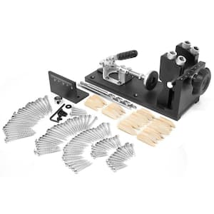 Metal Pocket Hole Jig Kit with L-Base, Step Drill Bit, and Self-Tapping Screws
