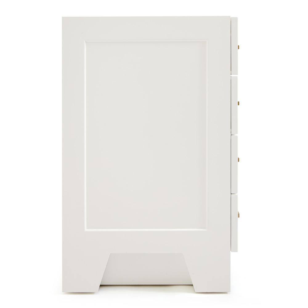 White Wood Freestanding Bathroom Vanity with Brass Hardware, 42 inches