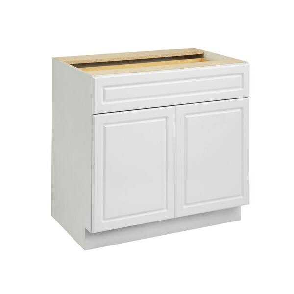 Heartland Cabinetry Heartland Ready to Assemble 36x34.5x24.3 in. Base Cabinet with Double Doors and 1 Drawer in White