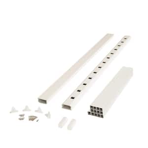 BRIO 42 in. x 72 in. (Actual: 42 in. x 70 in.) White PVC Composite Line Railing Kit w/Square Composite Balusters