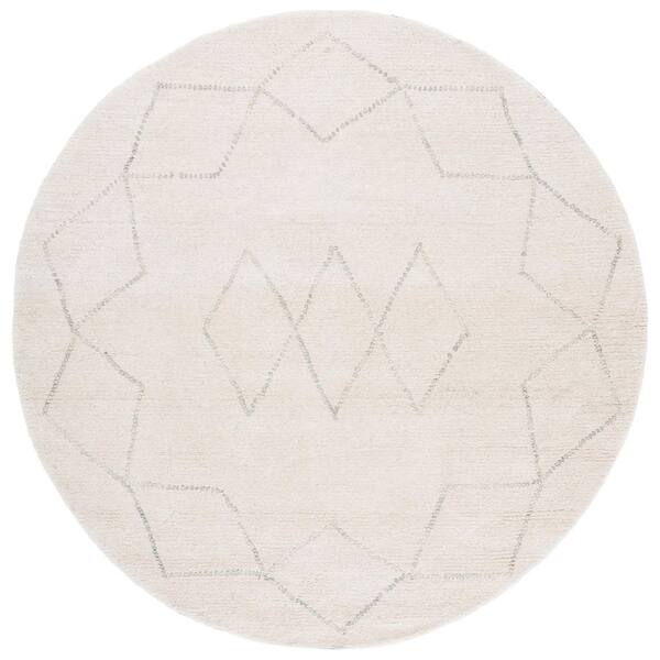 Harvest 6 ft. x 6 ft. Ivory/Green Diamond Solid Round Area Rug