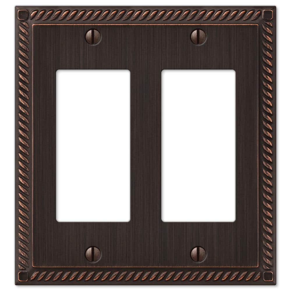 Aged Bronze Double Rocker Cast Metal Wallplate