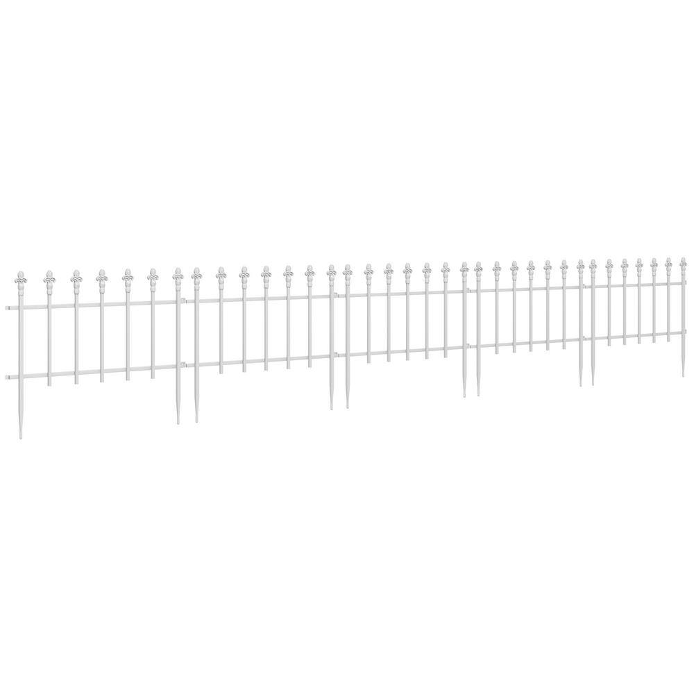 17.25 in. White Steel Garden Fence, Fence Panels for Landscape, Flower Bed, Yard Decor, Animal Barrier (5-Pack) price history on PriceWatchPro