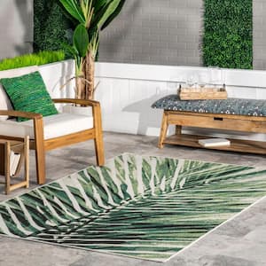 Kalene Green 8 ft. x 10 ft. Floral Indoor/Outdoor Area Rug