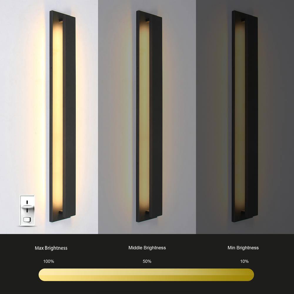 35-Inch Black Metal Linear Dimmable LED Wall Sconce