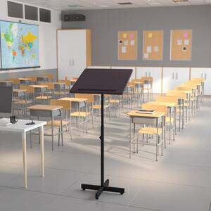 20 in. Rectangular Mahogany Standing Desks with Adjustable Height