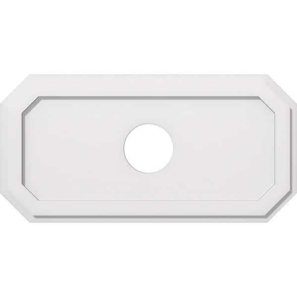 Ekena Millwork 30 in. W x 15 in. H x 5 in. ID x 1 in. P Emerald Architectural Grade PVC Contemporary Ceiling Medallion