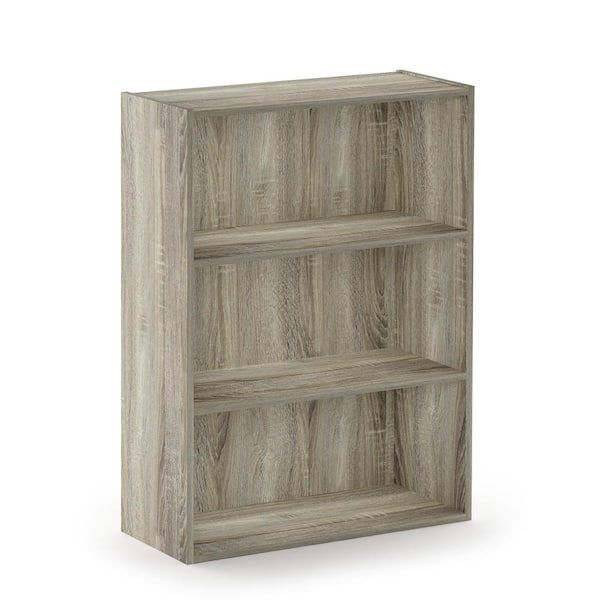 Furinno Paris 31.5 in. Tall Sonoma Oak 3-Shelf Etagere Bookcase