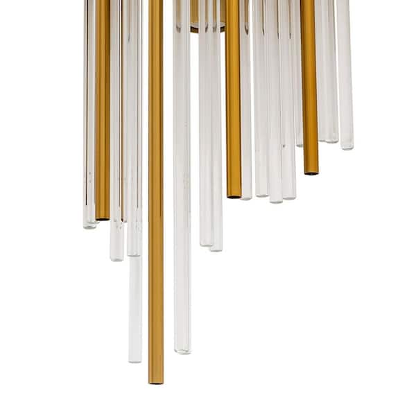 OUKANING 7.87 in. 2-Light Gold Luxury Geometric Design