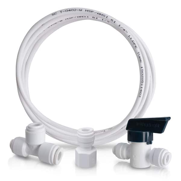 Length 25ft ,1/4-Inch O.D Tube Quick Connect Kit, Fridge Water Line Connection and Ice Maker Installation Kit for Reverse Osmosis RO Systems & Water
