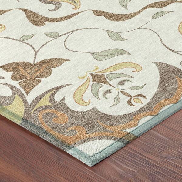 Chantille Machine Washable Indoor/Outdoor Abstract ACN2625 Ivory 8 ft. x 10 ft. Area Rug