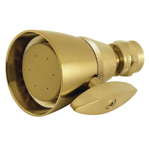 Kingston Brass Made To Match 1-Spray Patterns 2.25 in. Wall Mount Jet Fixed Shower Head in Brushed Brass