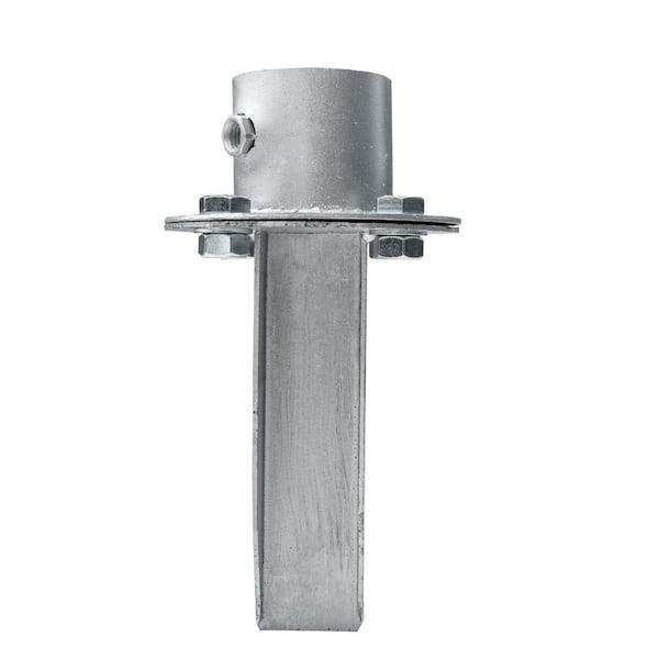 Wellco Iron Fence Post Base with Peg for 1.9 in. Round Post, with 6-Sets of Screws