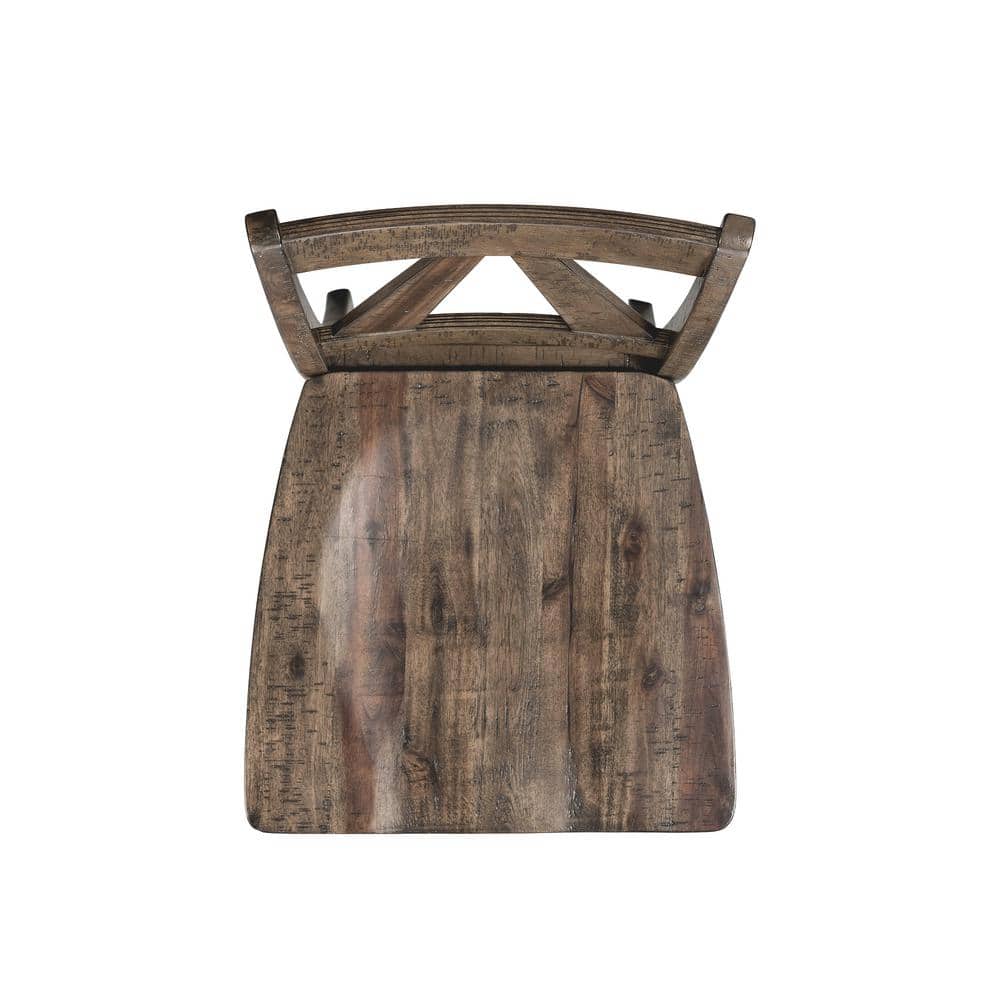 Flynn 30" Dark Walnut Rustic Wood Bar Stool Set