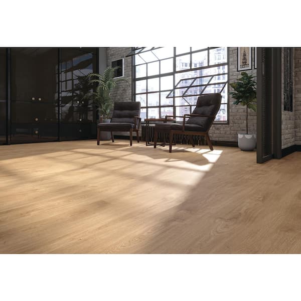 Parquet Flooring Medium Blonde 0.38 in. T x 7.5 in. W Click Lock Engineered Hardwood Flooring (21.4 sq. ft./case)
