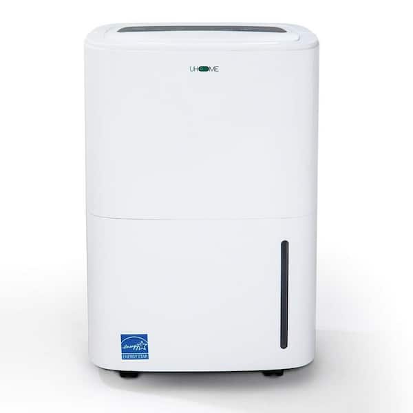 120 pt. White Dehumidifier for Home and Basement, 6000 sq.ft., Drain Hose, Auto Defrost, Continuous Drainage