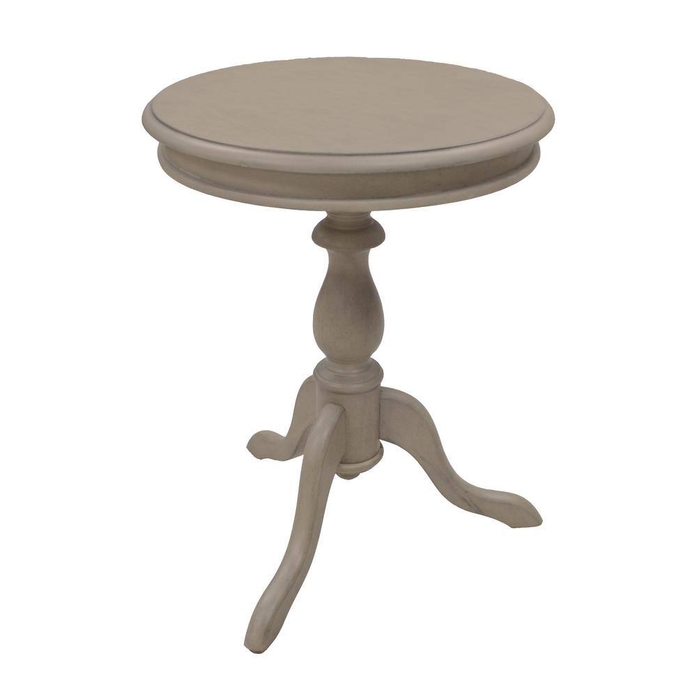 Weathered Gray Round Wood Accent Table