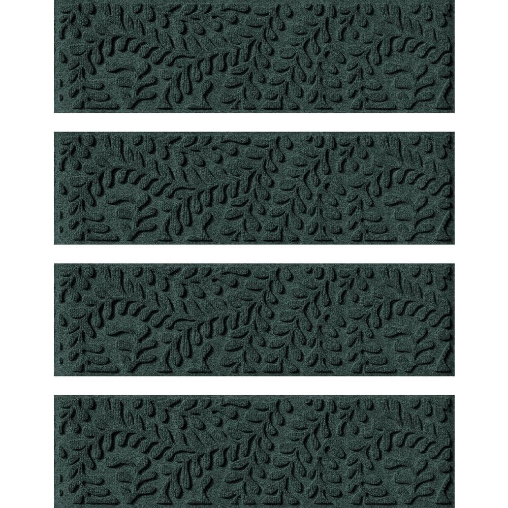 WaterHog Black Polyester Indoor Outdoor Stair Treads Set