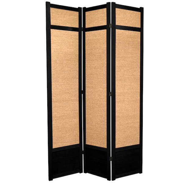 7 ft. Black 3-Panel Room Divider