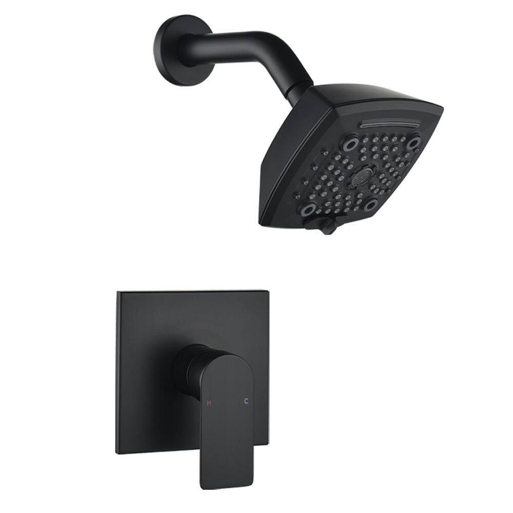 Single Handle 1-Spray Shower Faucet, 2.5 GPM with Drip Free Pressure Balancing Valve in Matte Black price history on PriceWatchPro