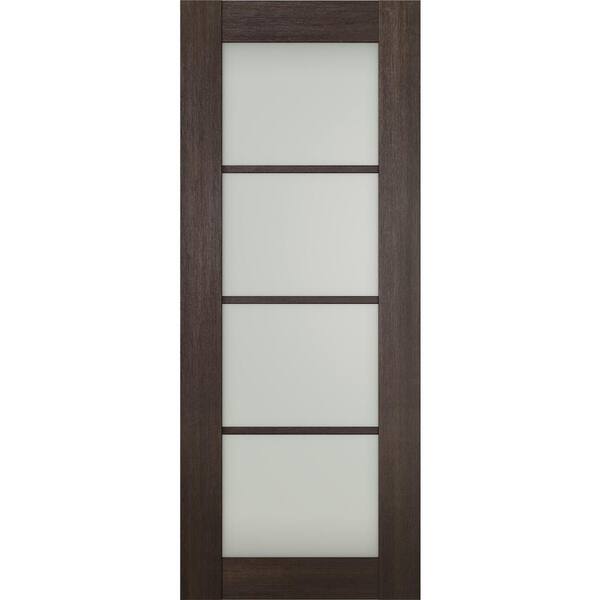 Belldinni Vona 4Lite 30 in. x 80 in. No Bore 4-Lite Frosted Glass Veralinga Oak Composite Wood Interior Door Slab