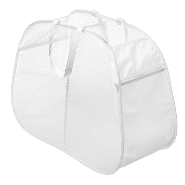 Whitmor White Pop & Fold Double Hamper