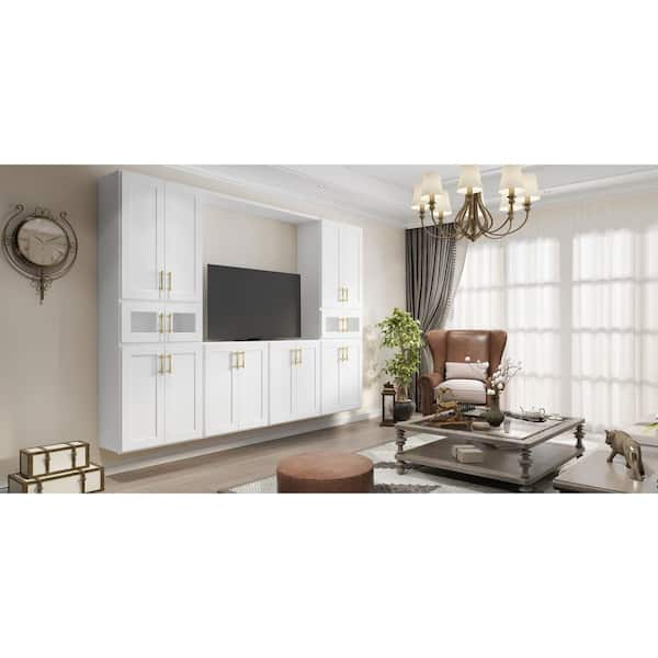 HOMEIBRO 36-in. W x 12-in. D x 15-in. H in Shaker White Plywood Ready to Assemble Wall Cabinet Kitchen Cabinet