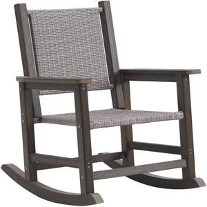 All-Weather Oversized HDPE Wicker Rocking Chair