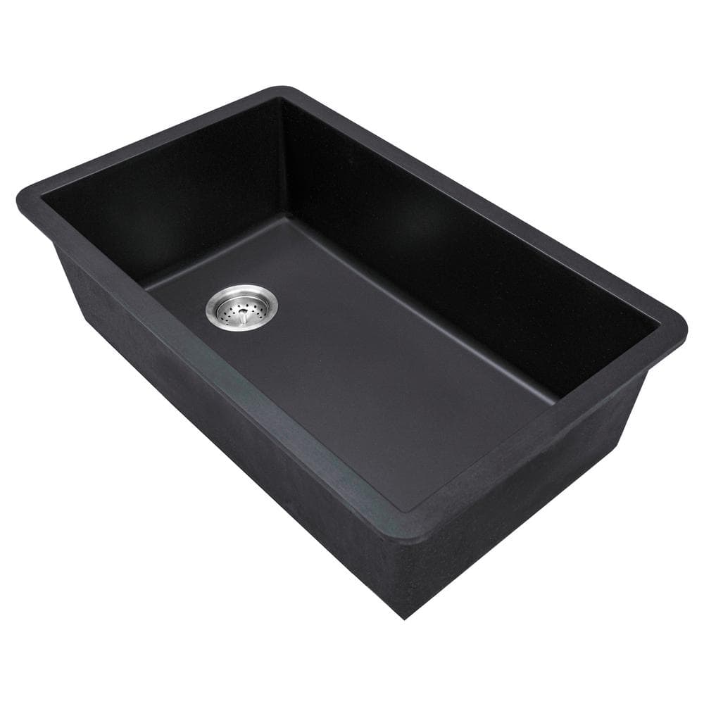 31 in. Undermount Single Bowl Matte Black Quartz Kitchen Sink price history on PriceWatchPro