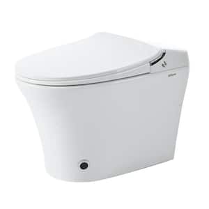 Heated Seat Smart 1.28 GPF Elongated Toilet in White with Remote Control, Power Outage Flushing, Warm Dryer and Water