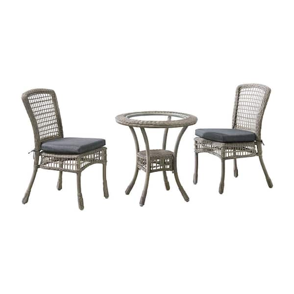 Alaterre Furniture Carolina All-Weather 3-Piece Wicker Outdoor Dining ...