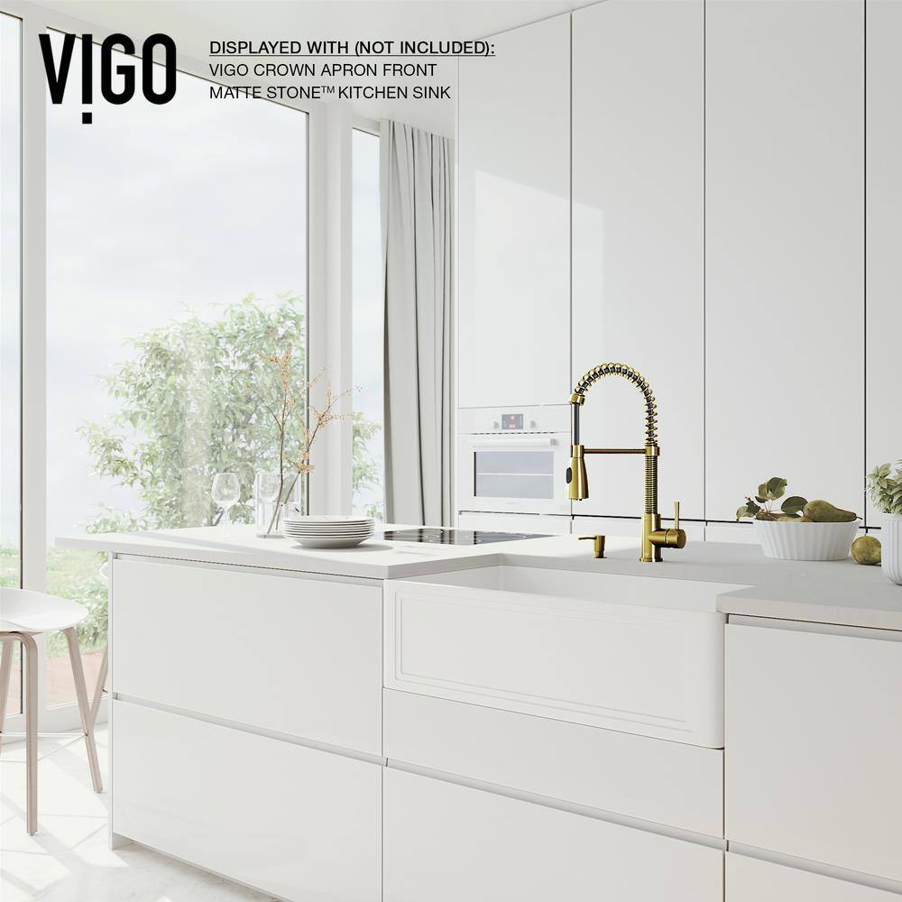 Elegant Matte Gold Pull-Down Kitchen Faucet with Soap Dispenser