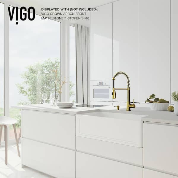 VIGO Brant Single Handle Pull-Down Sprayer Kitchen Faucet Set with