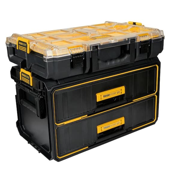 DEWALT TOUGHSYSTEM 2.0 24 in. Mobile Tool Box, 22 in. Large Tool Box and  10-Compartment Deep Small Parts Organizer