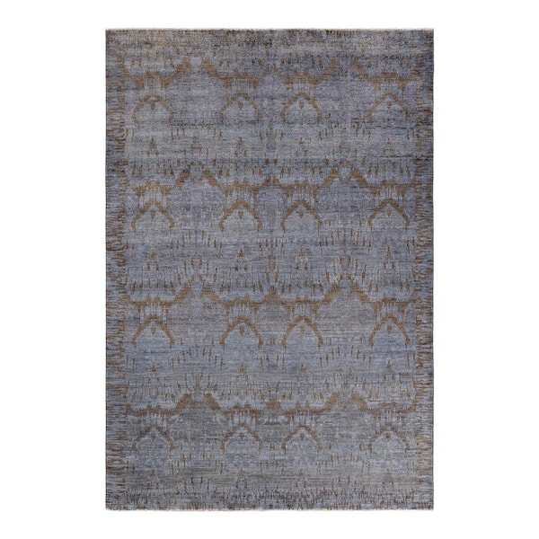 Chloe & Olivia Home Fine Vibrance Gray 6 ft. x 9 ft. Solid Wool Indoor Area Rug