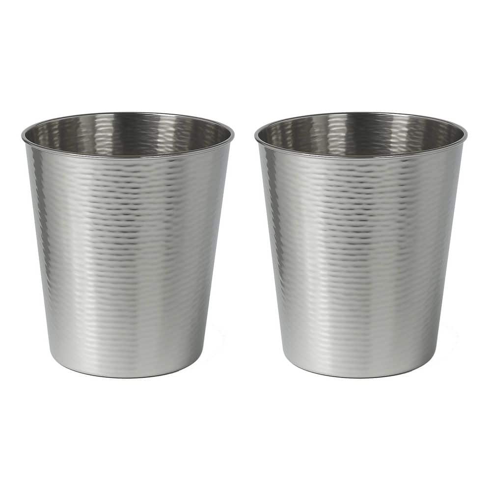 Remi Modern Classic Textured Steel 2 Gal. Waste Bin, Polished Steel (Set of 2) price history on PriceWatchPro