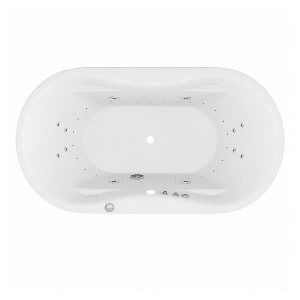 ANZZI 71 in. L x 36 in. W Whirlpool Bathtub with Center Drain in