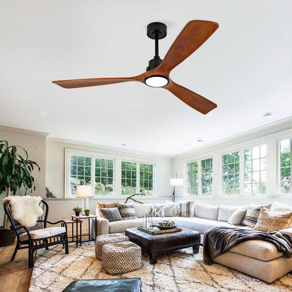 【新品】8502BL/8501DBR/5051BL/26.5cm Gloweer 60 in. Black Propeller Downrod Ceiling Fan with Light