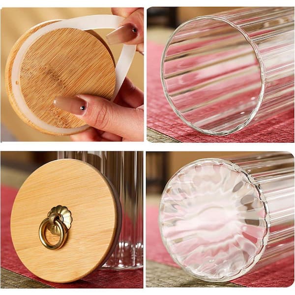 Lynzavix 5-Piece Glass Storage Jars Decorative Coffee Bar